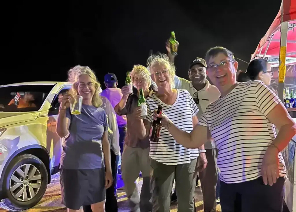 tourist in seawall tour in guyana georgetown